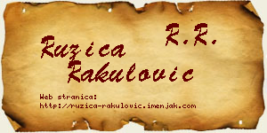 Ružica Rakulović vizit kartica